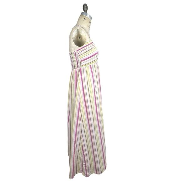 Old Navy Womens Midi Sundress Small Pastel Stripe Halter Empire Waist Beachy - Picture 2 of 11